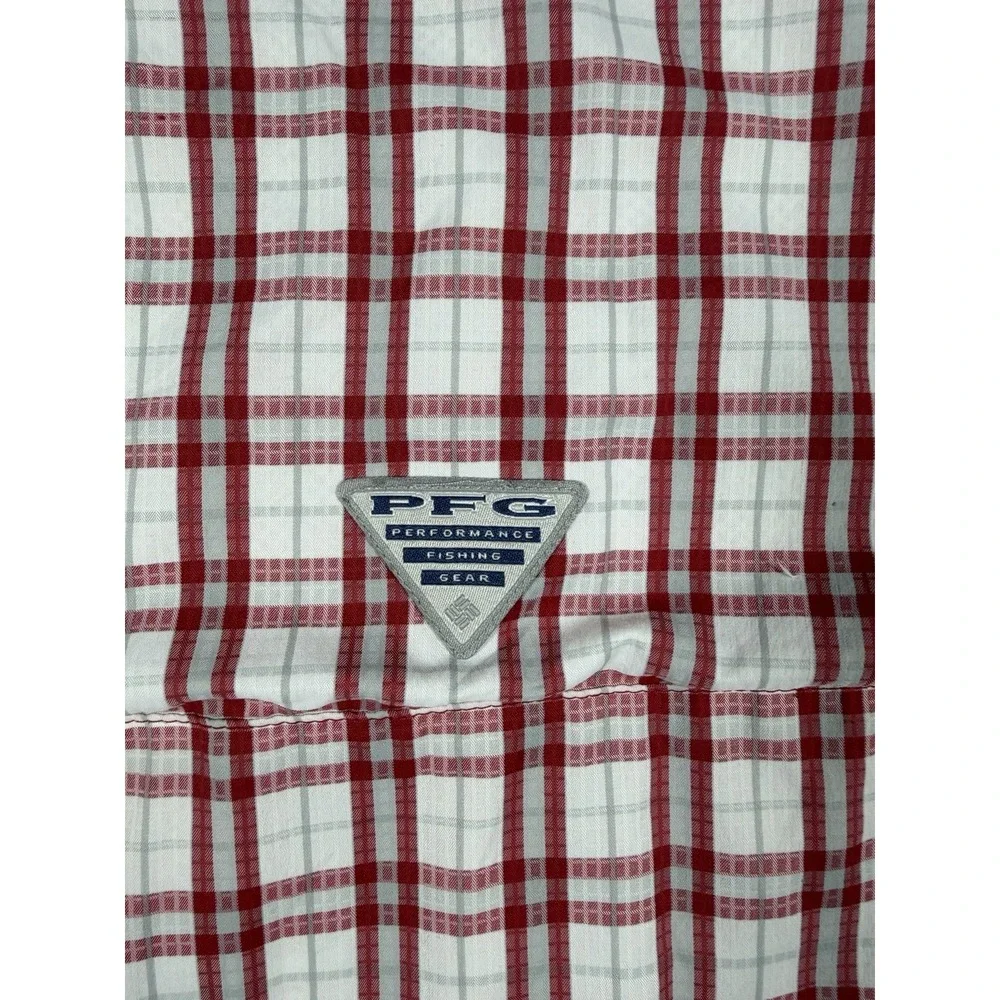 Columbia PFG Super Tamiami Arkansas Razorbacks Shirt Men L Plaid L/S Vented